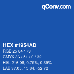 Color code: HEX #1954AD | qconv.com