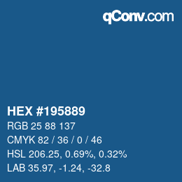 カラーコード: HEX #195889 | qconv.com