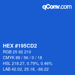 カラーコード: HEX #195CD2 | qconv.com