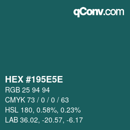 Color code: HEX #195E5E | qconv.com