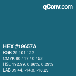 Código de color: HEX #19657A | qconv.com