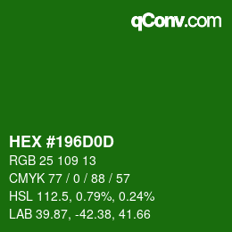 Color code: HEX #196D0D | qconv.com