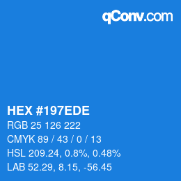 Color code: HEX #197EDE | qconv.com