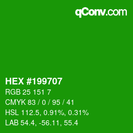 Color code: HEX #199707 | qconv.com