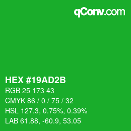 Color code: HEX #19AD2B | qconv.com