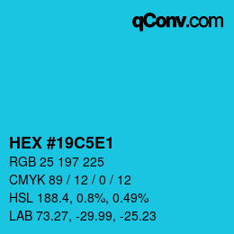 Color code: HEX #19C5E1 | qconv.com