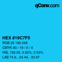 Color code: HEX #19C7F5 | qconv.com