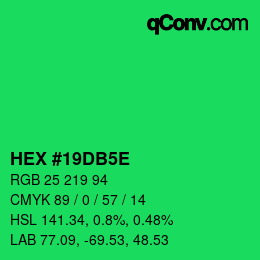 Código de color: HEX #19DB5E | qconv.com