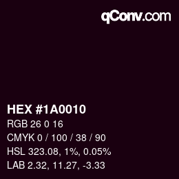 Color code: HEX #1A0010 | qconv.com