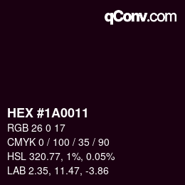 Color code: HEX #1A0011 | qconv.com
