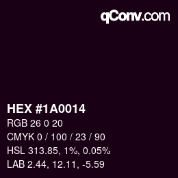 Color code: HEX #1A0014 | qconv.com