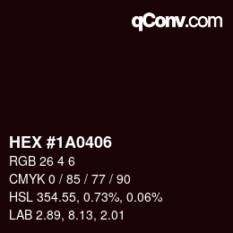 Color code: HEX #1A0406 | qconv.com