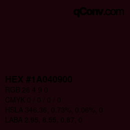 カラーコード: HEX #1A040900 | qconv.com