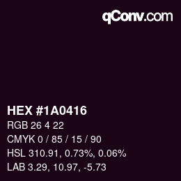 カラーコード: HEX #1A0416 | qconv.com