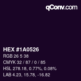 Color code: HEX #1A0526 | qconv.com