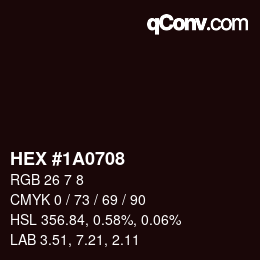 Color code: HEX #1A0708 | qconv.com