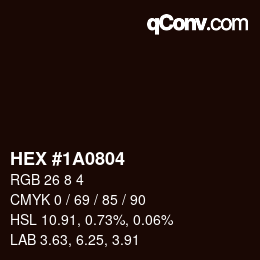 Color code: HEX #1A0804 | qconv.com