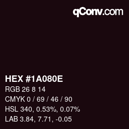 Color code: HEX #1A080E | qconv.com