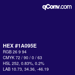 Code couleur: HEX #1A095E | qconv.com