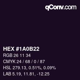 Color code: HEX #1A0B22 | qconv.com