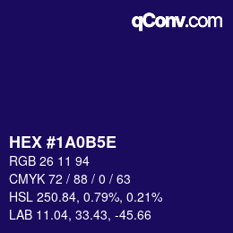 カラーコード: HEX #1A0B5E | qconv.com