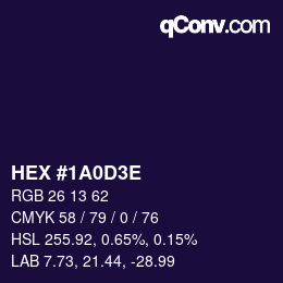 カラーコード: HEX #1A0D3E | qconv.com