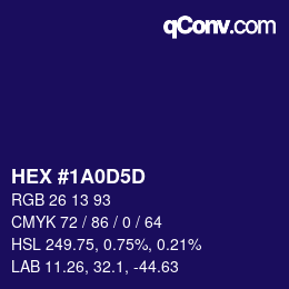 カラーコード: HEX #1A0D5D | qconv.com