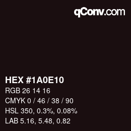 Color code: HEX #1A0E10 | qconv.com