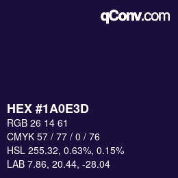 カラーコード: HEX #1A0E3D | qconv.com