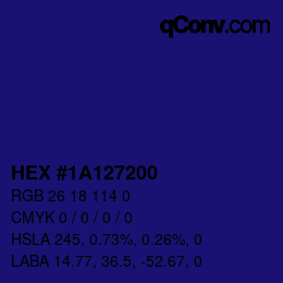 カラーコード: HEX #1A127200 | qconv.com