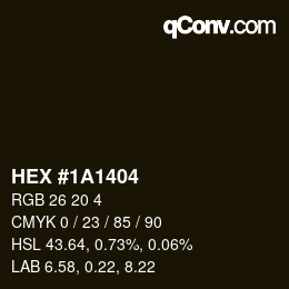 Código de color: HEX #1A1404 | qconv.com