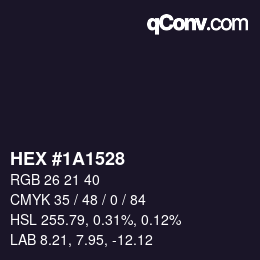 Color code: HEX #1A1528 | qconv.com