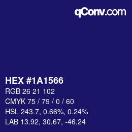 Color code: HEX #1A1566 | qconv.com
