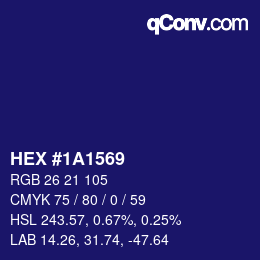 カラーコード: HEX #1A1569 | qconv.com