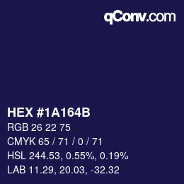 Código de color: HEX #1A164B | qconv.com