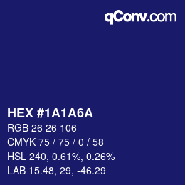 Color code: HEX #1A1A6A | qconv.com