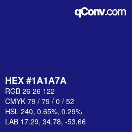 Color code: HEX #1A1A7A | qconv.com