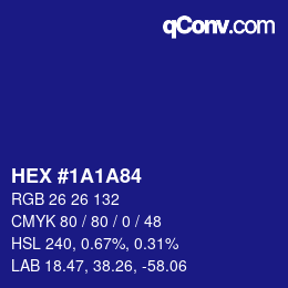 カラーコード: HEX #1A1A84 | qconv.com