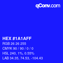 Código de color: HEX #1A1AFF | qconv.com