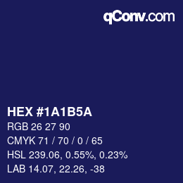 Color code: HEX #1A1B5A | qconv.com