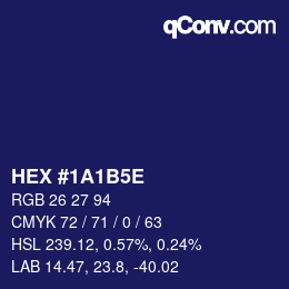 Color code: HEX #1A1B5E | qconv.com