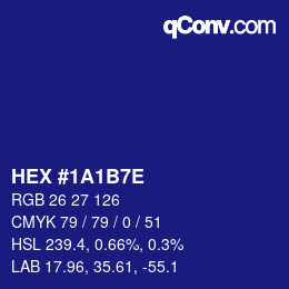 Farbcode: HEX #1A1B7E | qconv.com