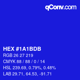 カラーコード: HEX #1A1BDB | qconv.com