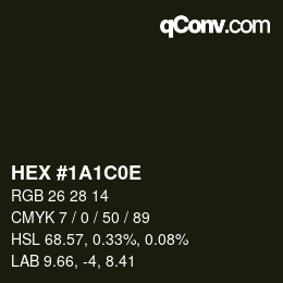 Color code: HEX #1A1C0E | qconv.com