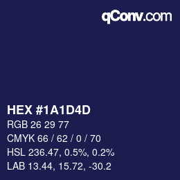 カラーコード: HEX #1A1D4D | qconv.com