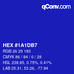 カラーコード: HEX #1A1DB7 | qconv.com