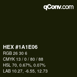 Color code: HEX #1A1E06 | qconv.com