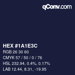 Color code: HEX #1A1E3C | qconv.com