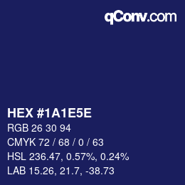 Color code: HEX #1A1E5E | qconv.com