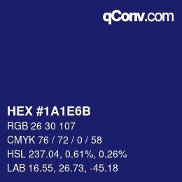 カラーコード: HEX #1A1E6B | qconv.com